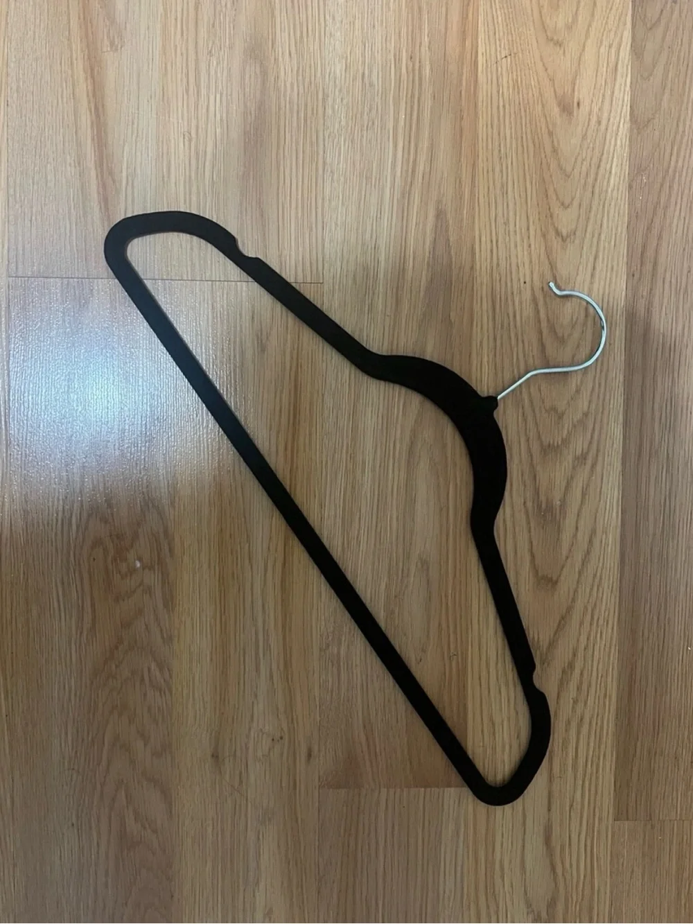 Black Velvet Non-Slip Clothing Hangers with Silver Hooks (Set of 30)
